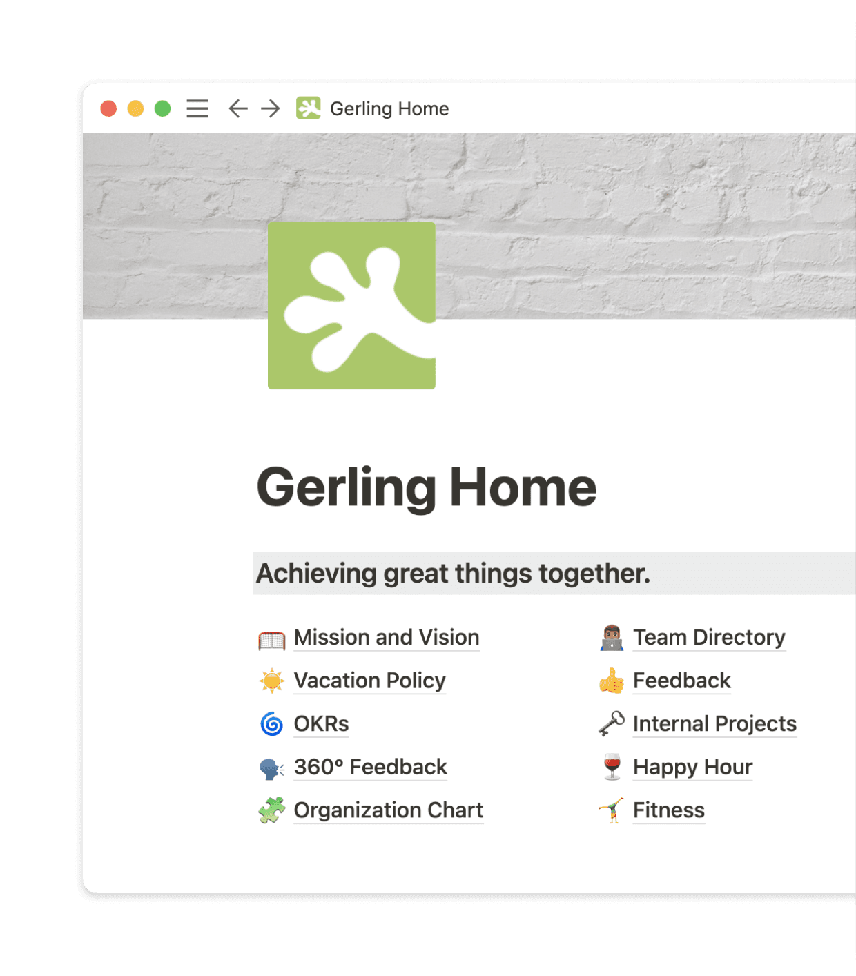Wichtige Organisationsprozesse können in Notion an einem zentralen Ort gespeichert werden.
