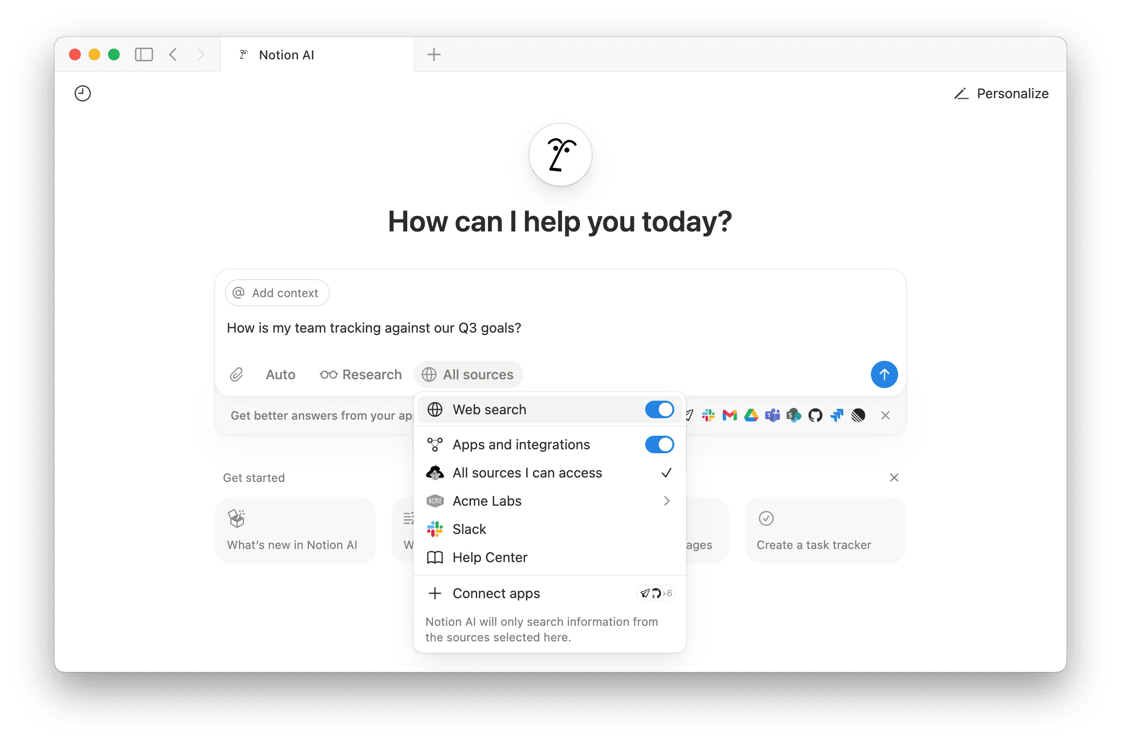 hc: enterprise search