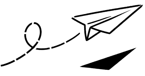 A paper airplane flying.