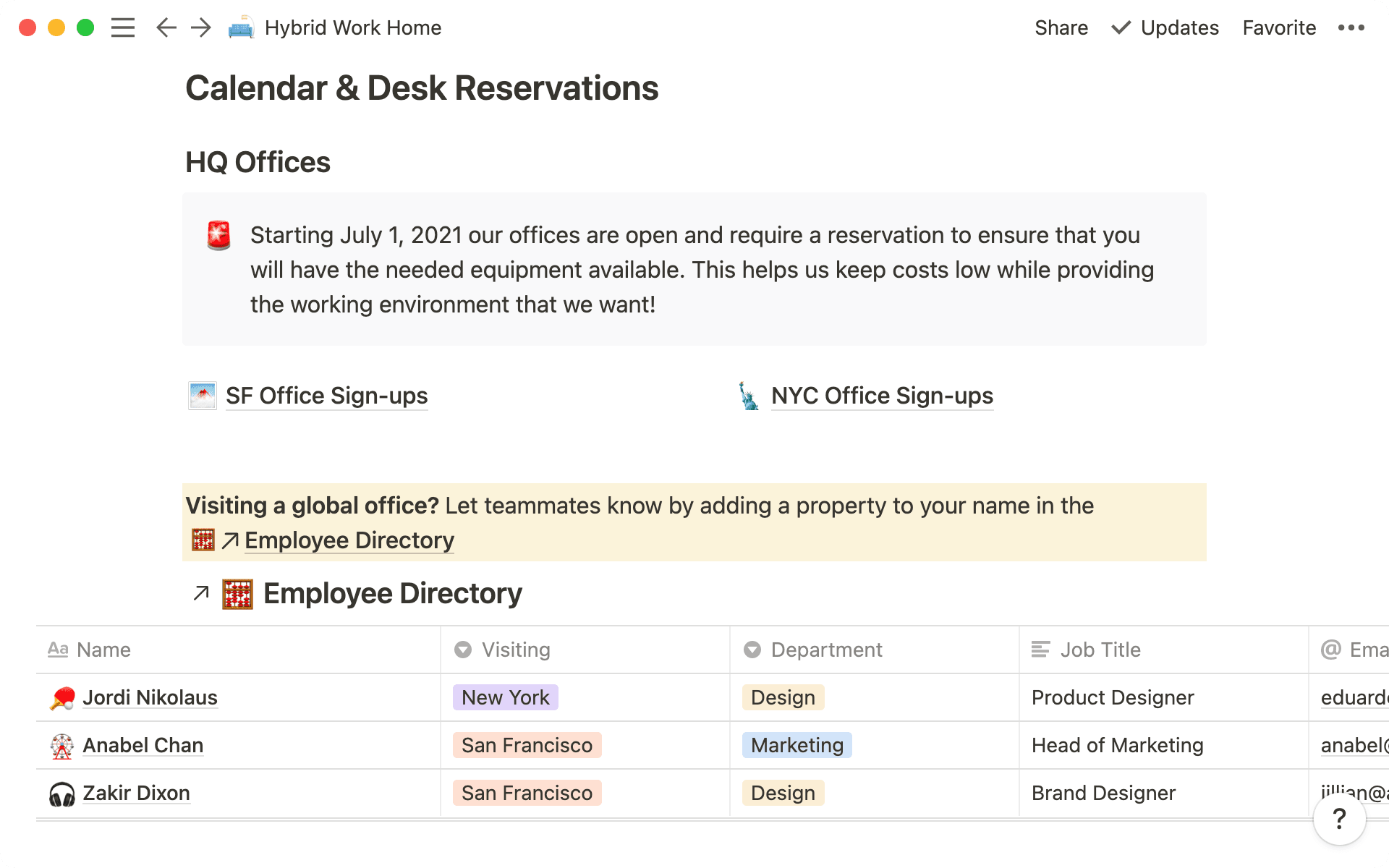 Let folks know when visitors are around with a linked database.