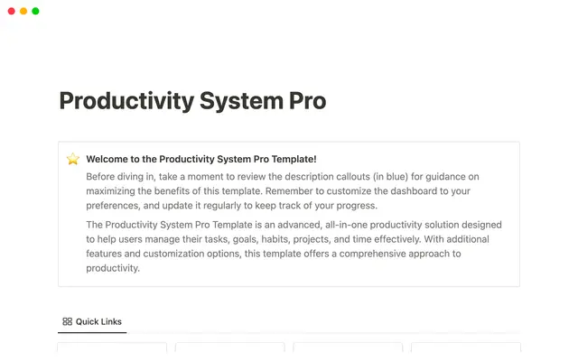 Productivity System Pro